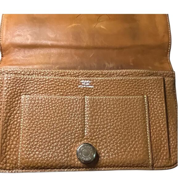 Hermes Dogon Duo Calf Leather Long Wallet Palladium Hardware in "Gold" 2006 - Picture 16 of 16